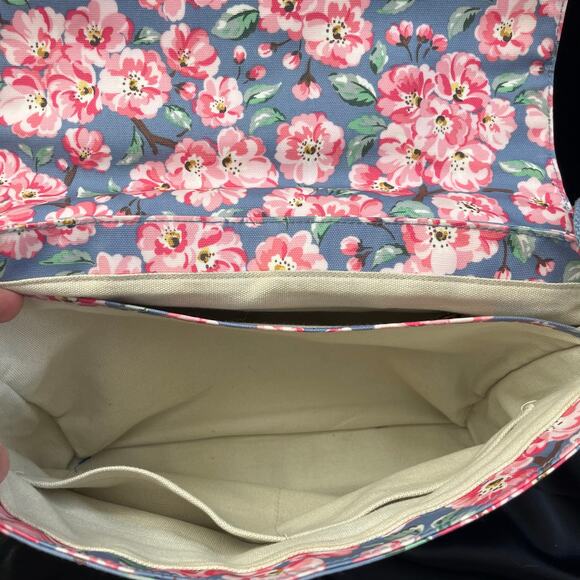 Cath Kidston Floral Messenger Bag Blue Pink Blossom Print Great Condition - Picture 7 of 10